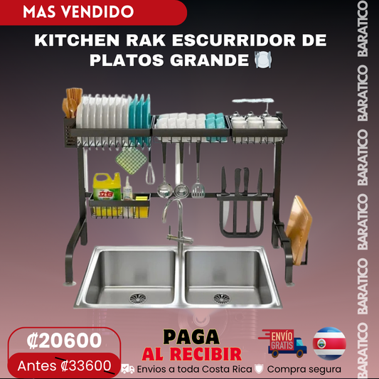 KITCHEN RAK ESCURRIDOR DE PLATOS GRANDE 🍽️