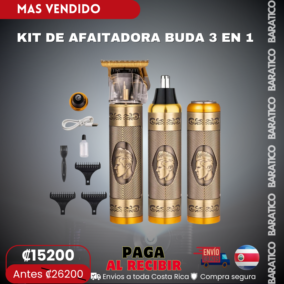 KIT DE AFAITADORA BUDA 3 EN 1