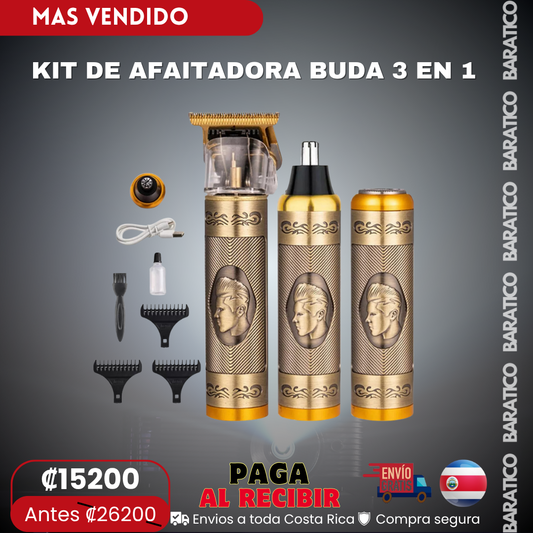 KIT DE AFAITADORA BUDA 3 EN 1