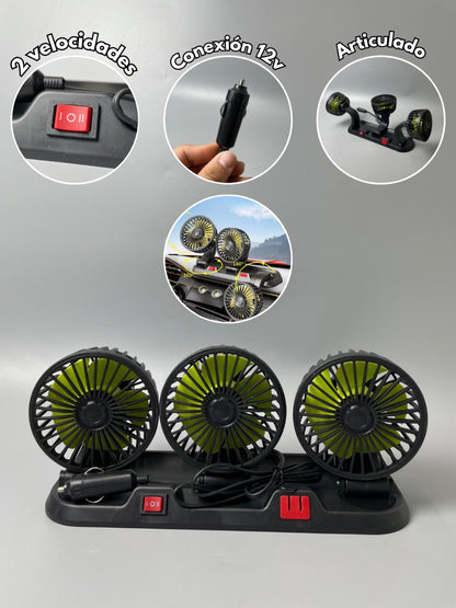 ABANICO TRIPLE CABEZAL PARA CARROS